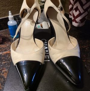 Chanel Vintage Black and White Heels